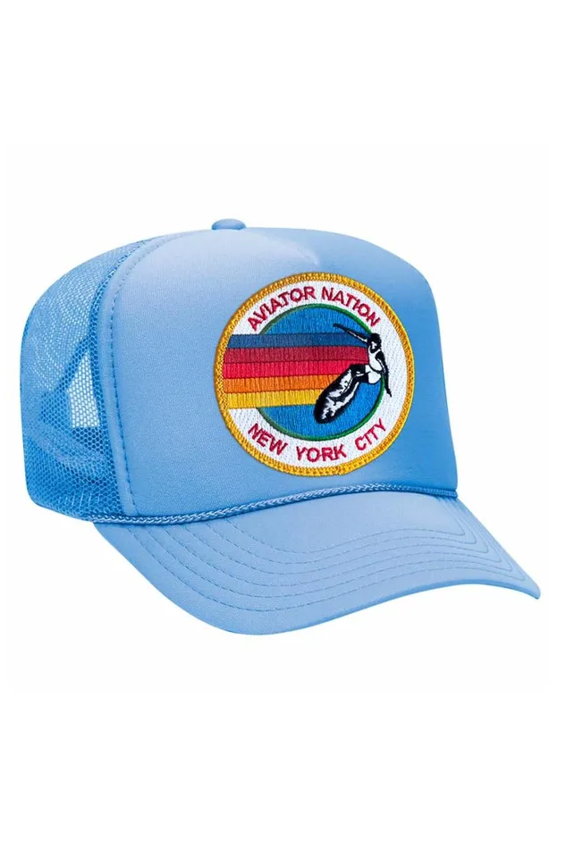 WomenMen Trucker Hats Aviator Nation Signature New York City 8211 Vintage Low Rise Trucker