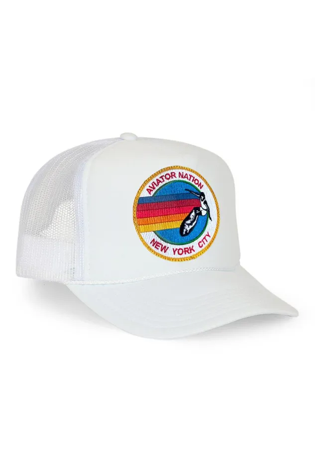 WomenMen Trucker Hats Aviator Nation Signature New York City 8211 Vintage Low Rise Trucker