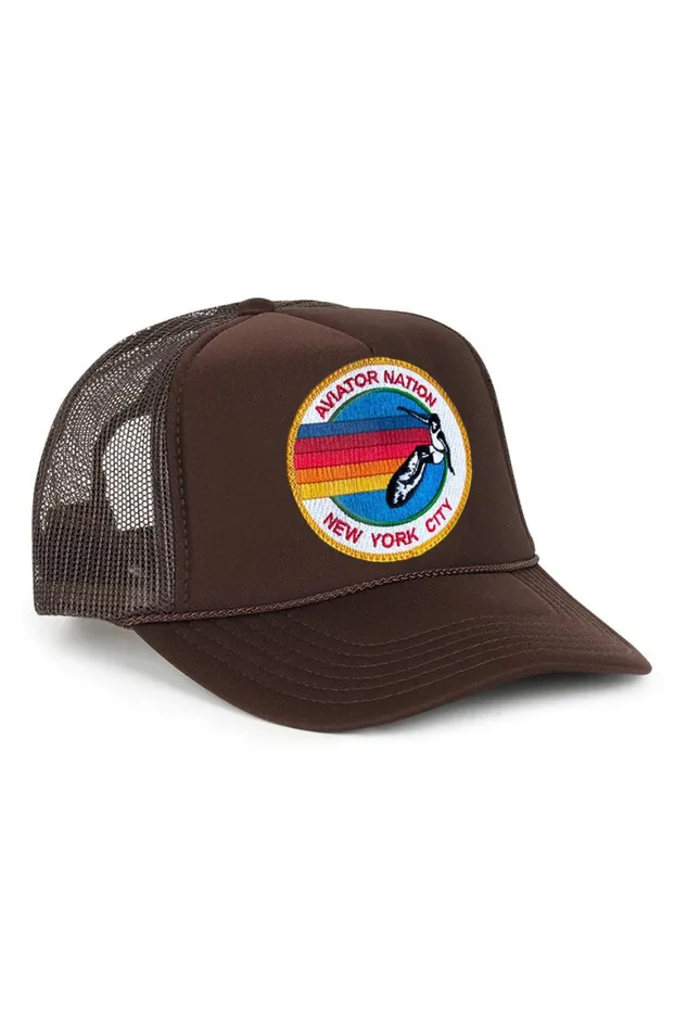 WomenMen Trucker Hats Aviator Nation Signature New York City 8211 Vintage Low Rise Trucker
