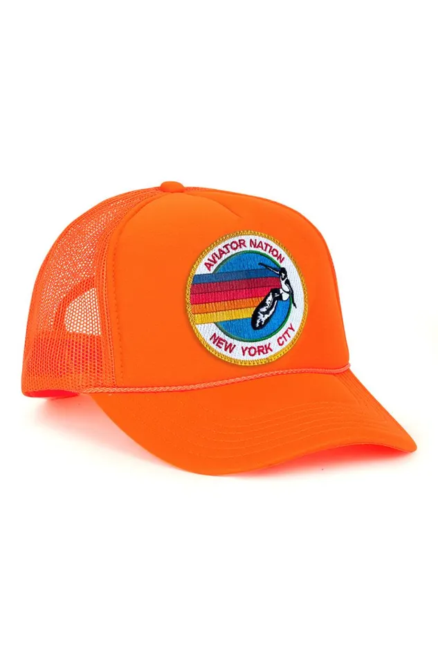 WomenMen Trucker Hats Aviator Nation Signature New York City 8211 Vintage Low Rise Trucker