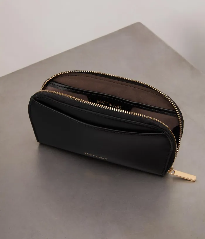 Women Merel Vegan Card Holder 8211 Appleskin Black Matt and Nat Wallets