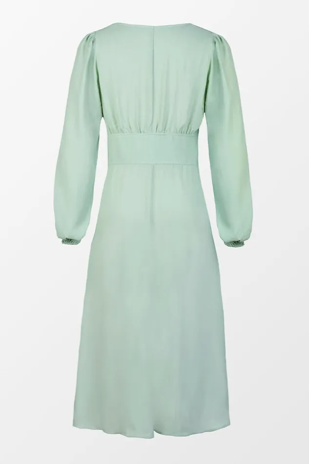 Women Midi Dresses Cupshe Dalary Plunge Button Front Split Dress Green