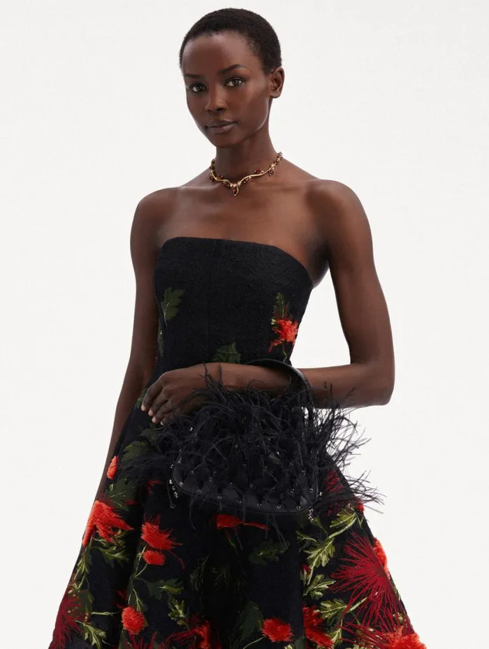 Women Nano Ostrich Feather O Handle Bag Black Oscar De La Renta Handbags Women Nano Ostrich Feather O Handle Bag Black Oscar De La Renta Handbags