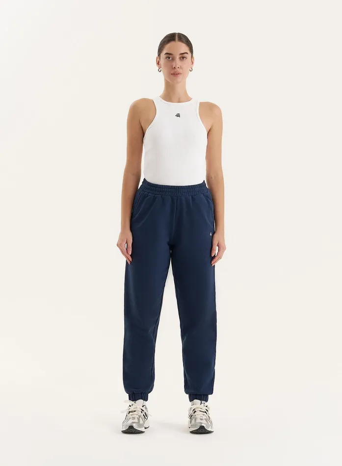 Women Navy Branded Cuffed Jogger Ellie 4th and Reckless Athleisure