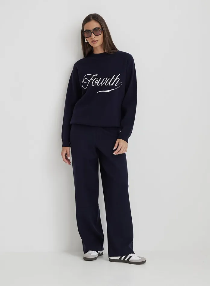 Women Navy Knitted Fourth Jumper Avery 4th and Reckless Knitwear