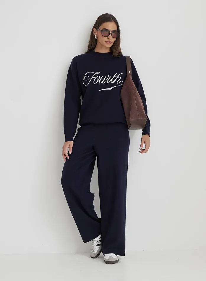 Women Navy Knitted Fourth Jumper Avery 4th and Reckless Knitwear