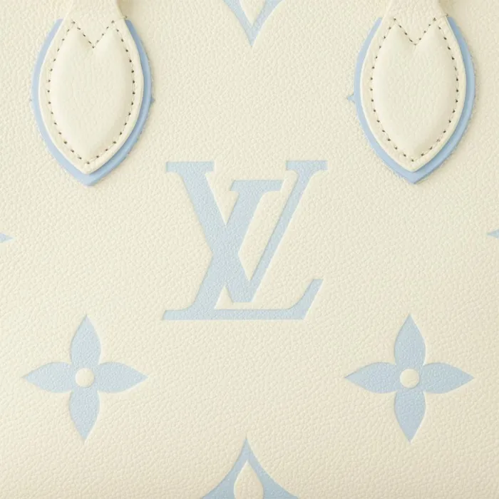 Women Onthego Bag Louis Vuitton Louis Vuitton M46833 OnTheGo PM LatteCandy Blue 8211 Louis Vuitton Handbag Store