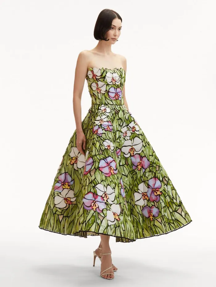 Women Orchid Mosaic Cocktail Dress Multi Oscar De La Renta Dresses Women Orchid Mosaic Cocktail Dress Multi Oscar De La Renta Dresses