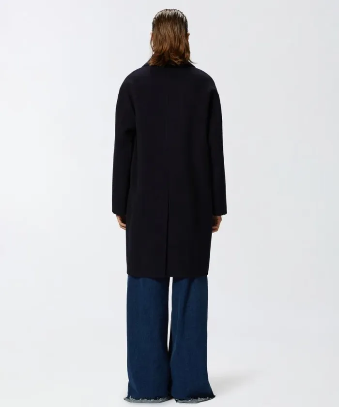 Women Outerwear Pinko Classic Singlebreasted Cloth Coat Dark Navy Blue Women Outerwear Pinko Classic Singlebreasted Cloth Coat Dark Navy Blue