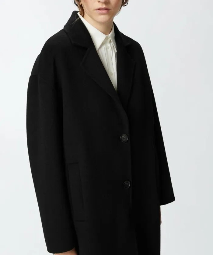 Women Outerwear Pinko Classic Singlebreasted Cloth Coat Limo Black Women Outerwear Pinko Classic Singlebreasted Cloth Coat Limo Black