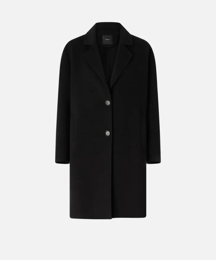 Women Outerwear Pinko Classic Singlebreasted Cloth Coat Limo Black Women Outerwear Pinko Classic Singlebreasted Cloth Coat Limo Black