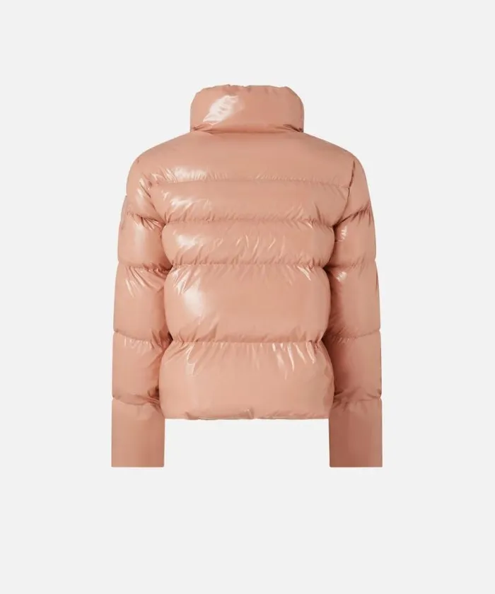 Women Outerwear Pinko Padded Crystal Nylon Pea Jacket Peach Beige Women Outerwear Pinko Padded Crystal Nylon Pea Jacket Peach Beige