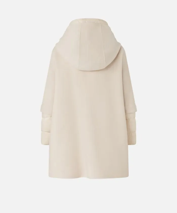 Women Outerwear Pinko Short Cape Coat With Padded Puffer Beige Women Outerwear Pinko Short Cape Coat With Padded Puffer Beige