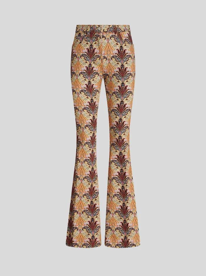 Women Paisley Print Jeans Etro Trousers