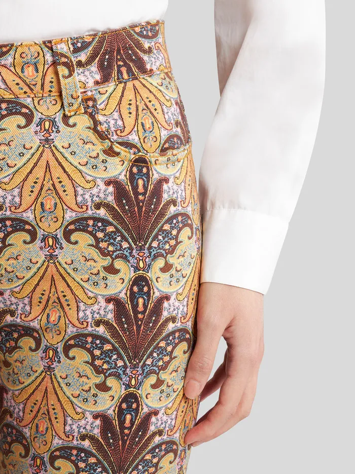Women Paisley Print Jeans Etro Trousers