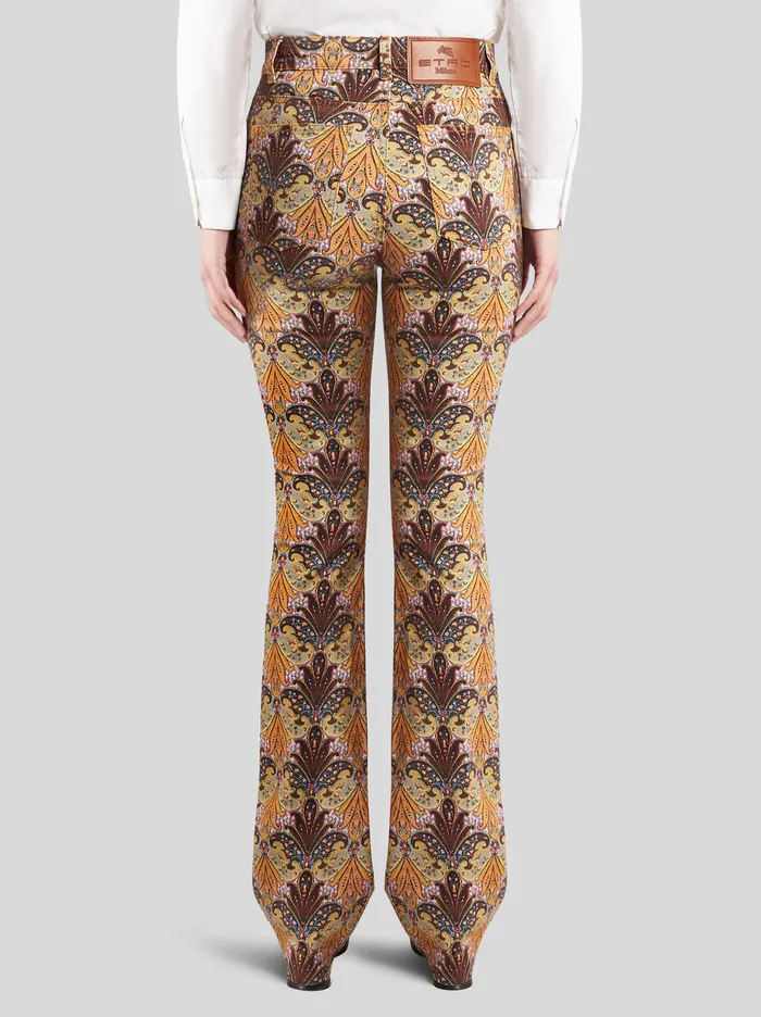 Women Paisley Print Jeans Etro Trousers