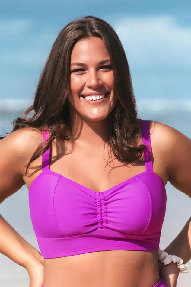 Women Plus Size and Curve Bikinis Cupshe Omniscient Solid Cinch Front Plus Size Midini Purple Women Plus Size and Curve Bikinis Cupshe Omniscient Solid Cinch Front Plus Size Midini Purple