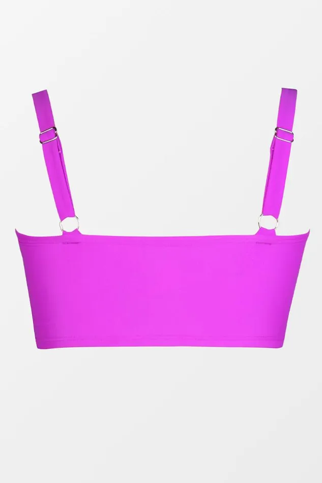 Women Plus Size and Curve Bikinis Cupshe Omniscient Solid Cinch Front Plus Size Midini Purple