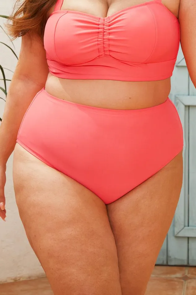 Women Plus Size and Curve Bikinis Cupshe Summer Of Love High Waist Plus Size Bottom Pink Women Plus Size and Curve Bikinis Cupshe Summer Of Love High Waist Plus Size Bottom Pink