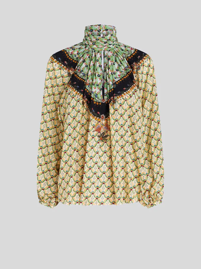 Women Printed Crpe De Chine Blouse Etro Shirts And Blouses