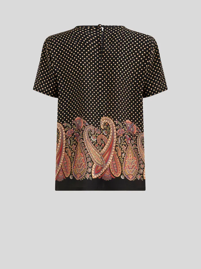 Women Printed Crpe De Chine TShirt Etro Sweatshirts And TShirts