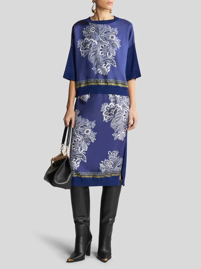 Women Printed Knit Midi Skirt Etro Knitwear