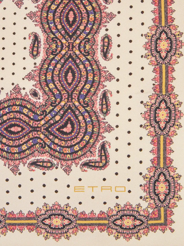 Women Printed Silk Twill Scarf Etro Scarves And Silk