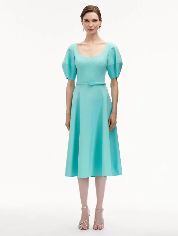 Women Puff Sleeve Wool Dress Soft Mint Oscar De La Renta Dresses Women Puff Sleeve Wool Dress Soft Mint Oscar De La Renta Dresses