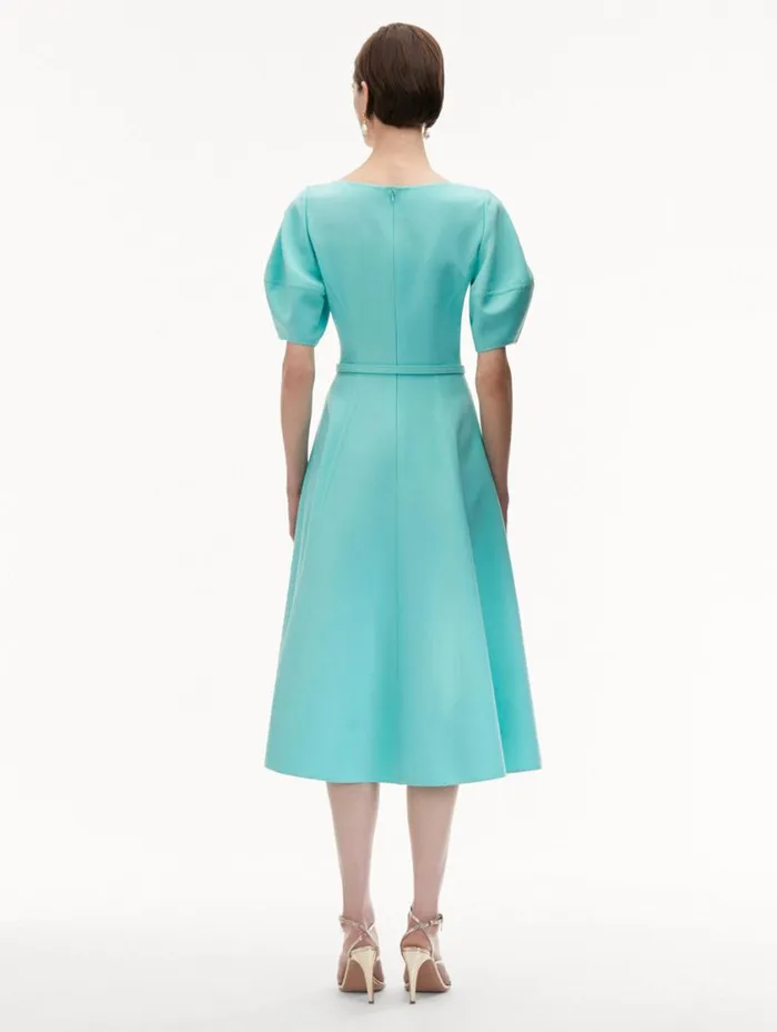 Women Puff Sleeve Wool Dress Soft Mint Oscar De La Renta Dresses Women Puff Sleeve Wool Dress Soft Mint Oscar De La Renta Dresses