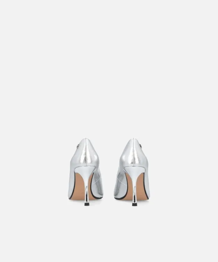 Women Pumps Pinko Pointedtoe Laminated Nappa Leather Shoes With Heel Silver Women Pumps Pinko Pointedtoe Laminated Nappa Leather Shoes With Heel Silver