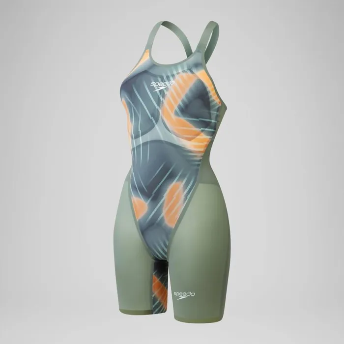 Women Racing Suits Speedo Women039s Fastskin LZR Pure Valor 20 Closedback Kneeskin GreenOrange Women Racing Suits Speedo Women039s Fastskin LZR Pure Valor 20 Closedback Kneeskin GreenOrange