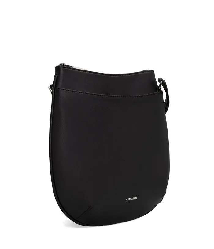 Women Salo Lg Vegan Crossbody Bag 8211 Loom Black Shiny Nickel Matt and Nat Crossbody