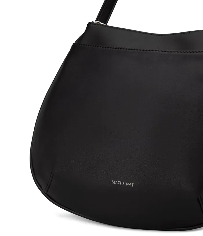 Women Salo Lg Vegan Crossbody Bag 8211 Loom Black Shiny Nickel Matt and Nat Crossbody