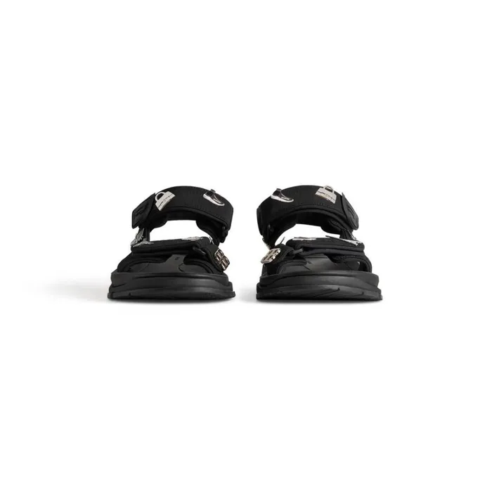 Women Sandals and Mules Balenciaga Tourist Sandal With Pins In Black