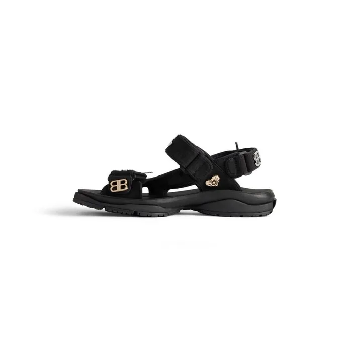 Women Sandals and Mules Balenciaga Tourist Sandal With Pins In Black