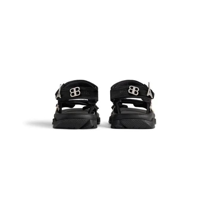 Women Sandals and Mules Balenciaga Tourist Sandal With Pins In Black