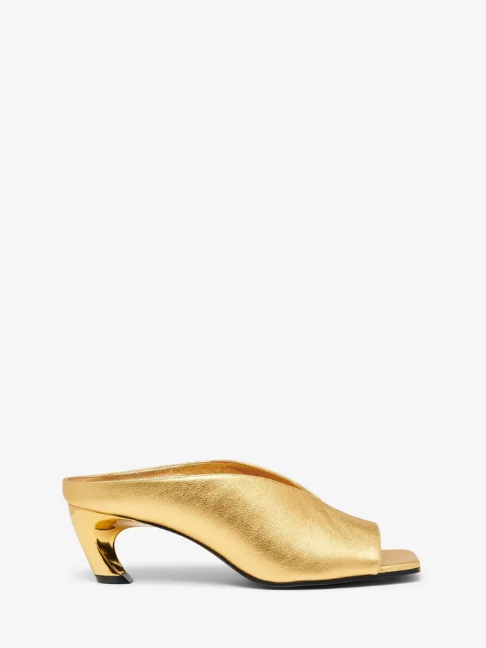 Women Sandals And Slides Alexander McQueen Armadillo Mule Gold