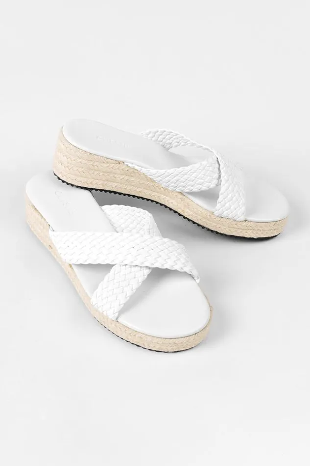 Women Sandals Cupshe Amaretto White Open Toe Sandals White