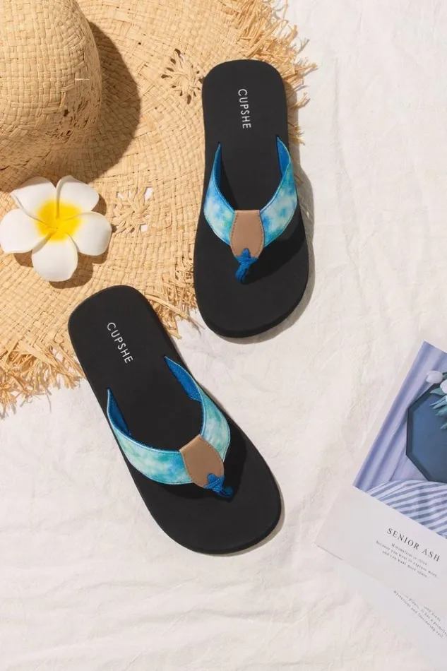 Women Sandals Cupshe Cosmic Contrast Color Sandals Black