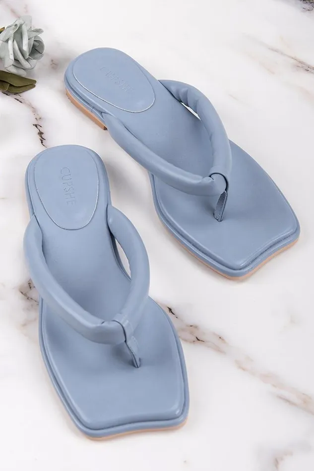 Women Sandals Cupshe Sweetpea Blue Thong Sandals Blue