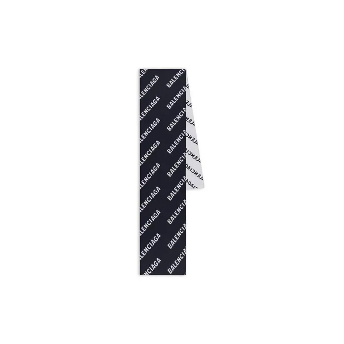 Women Scarves and Caps Balenciaga Allover Logo Scarf In Black