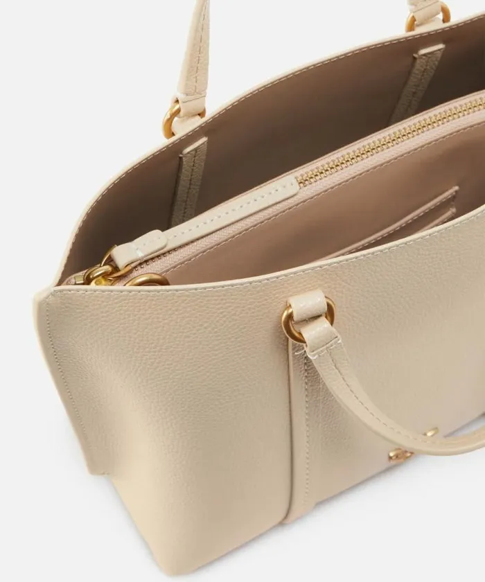 Women Shopping Bags Pinko Large Tumbled Leather Shopper Bag Beigesmoke Greyantiquegold Women Shopping Bags Pinko Large Tumbled Leather Shopper Bag Beigesmoke Greyantiquegold