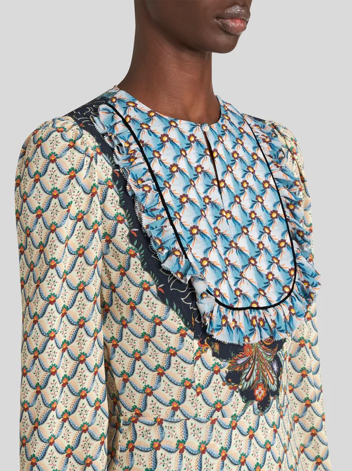 Women Short Dress With Printed Plastron Etro Dresses