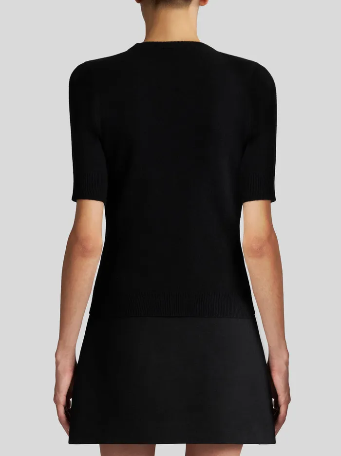 Women ShortSleeved Jumper With Silk Inserts Etro Knitwear