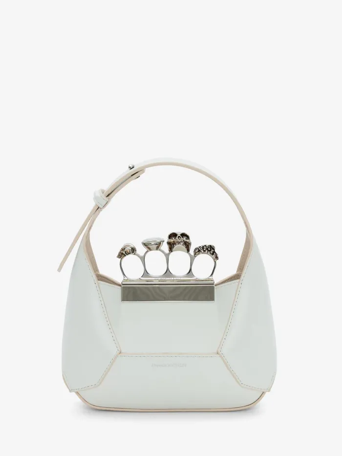 Women Shoulder Bags Alexander McQueen The Jewelled Hobo Mini Bag Ivory