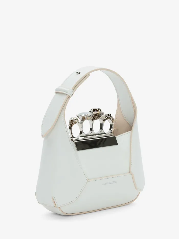Women Shoulder Bags Alexander McQueen The Jewelled Hobo Mini Bag Ivory