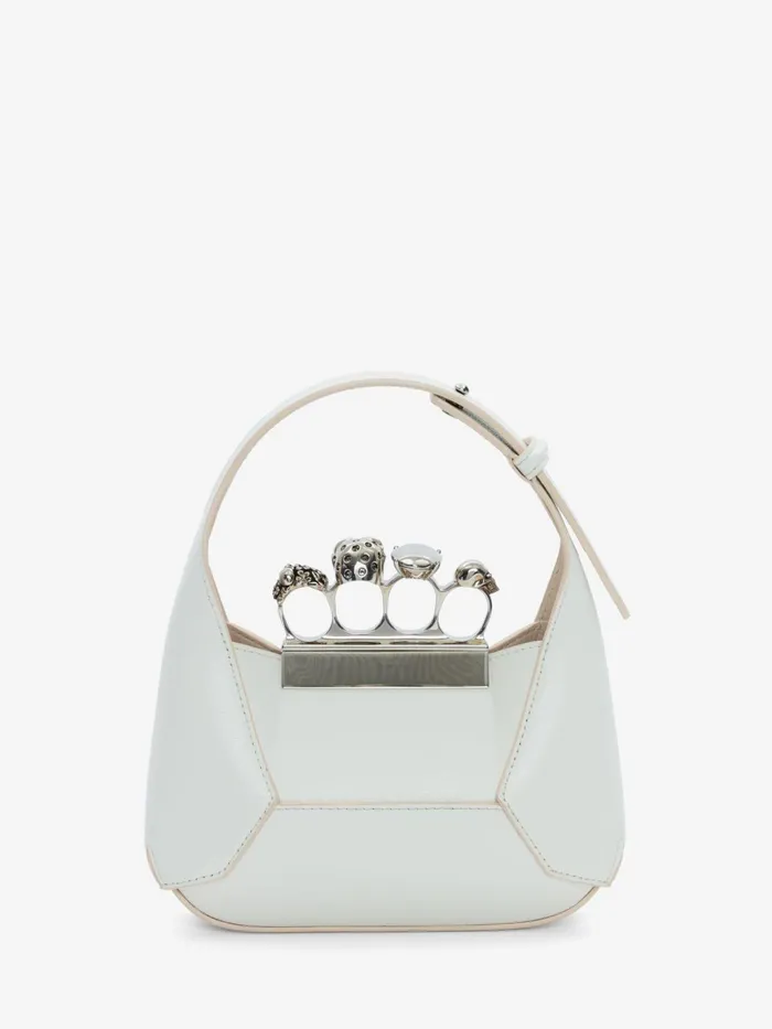 Women Shoulder Bags Alexander McQueen The Jewelled Hobo Mini Bag Ivory