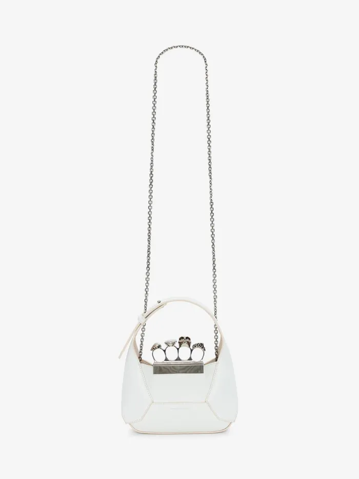 Women Shoulder Bags Alexander McQueen The Jewelled Hobo Mini Bag Ivory