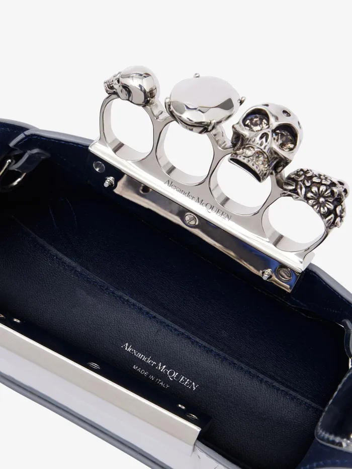Women Shoulder Bags Alexander McQueen The Jewelled Hobo Mini Bag Silver