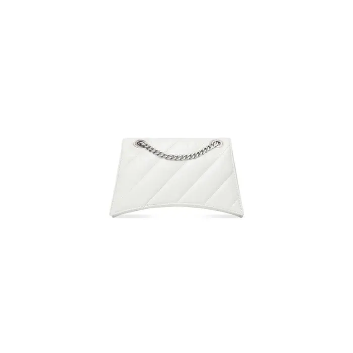 Women Shoulder Bags Balenciaga Crush Small Chain Bag Quilted In Optic White